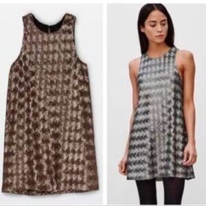 Aritzia Talula Gold Sequin Mini Dress, Size S, Brand New Without Tag